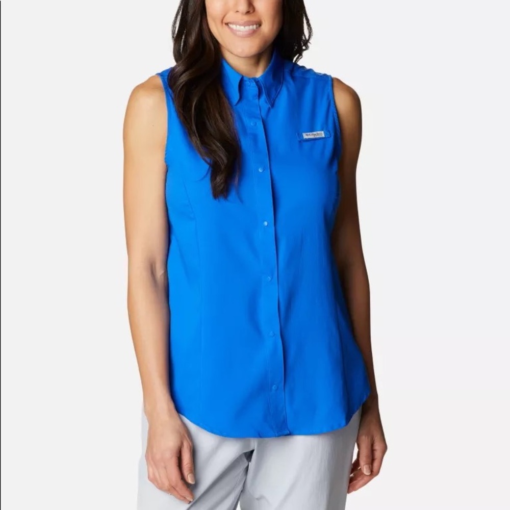 Women’s Blue Columbia PFG Tamiami™ Sleeveless Shirt, Medium